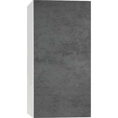 Hochschrank Ela mit Softclose Korpus weiß smt - Front Beton dunkel, 400x800x350mm