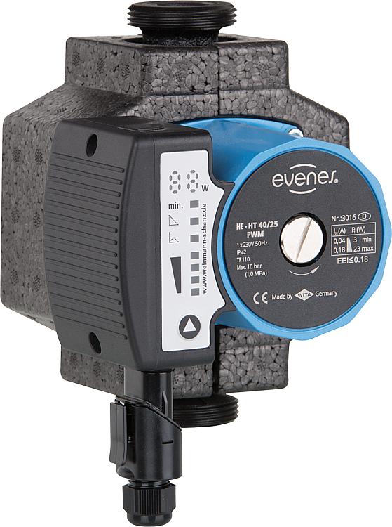 Umwälzpumpe EVENES HE-HT 60-25 DN25 1"  PWM 230V Baulänge 180mm Heizung