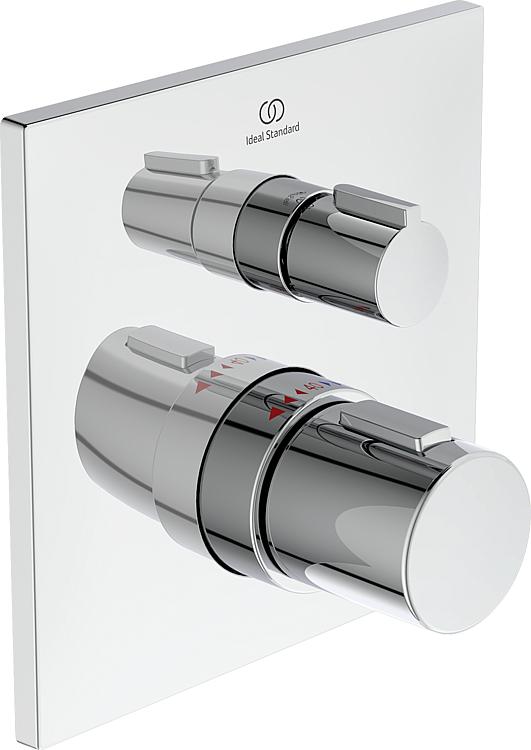UP-Brausethermsotat Ideal Standard Ceratherm C100 Rosette 163x163 mm chrom
