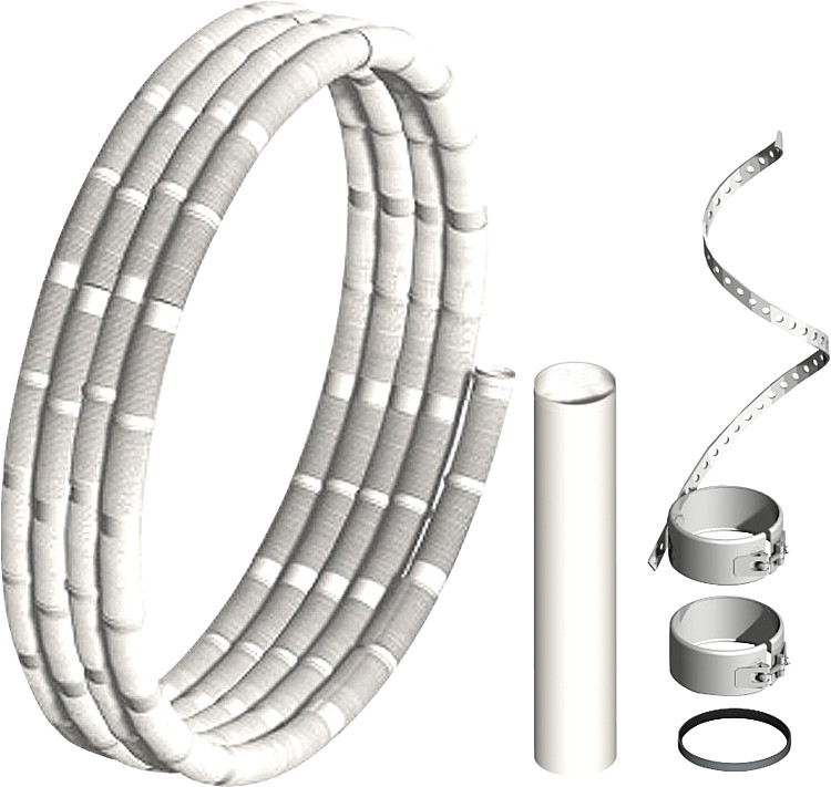 Kunststoff-Abgassystem Rohr flexibel, Basisset 12,5m DN 80