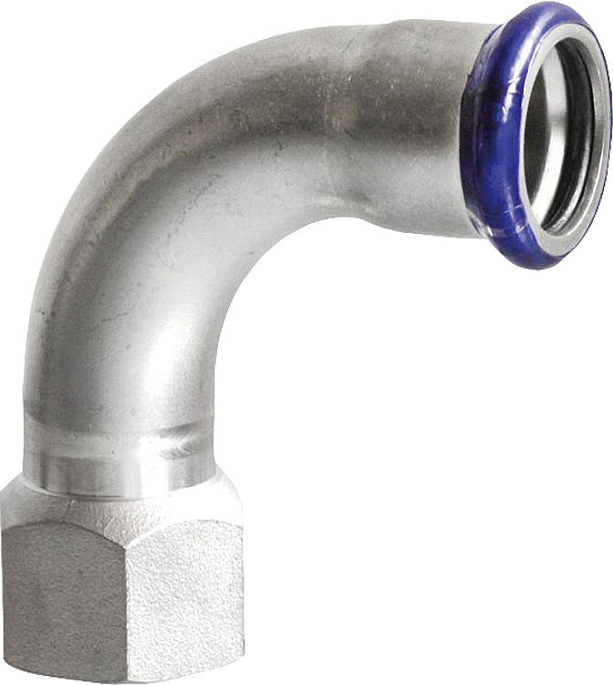Edelstahl Pressfitting M-Kontur Übergangsbogen 90°, (i/IG), 18 mm x 1/2"