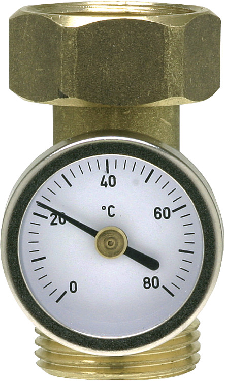 MAGRA Thermometer mit Zwischenstück 1/2" Skalenring 0-80° 7700