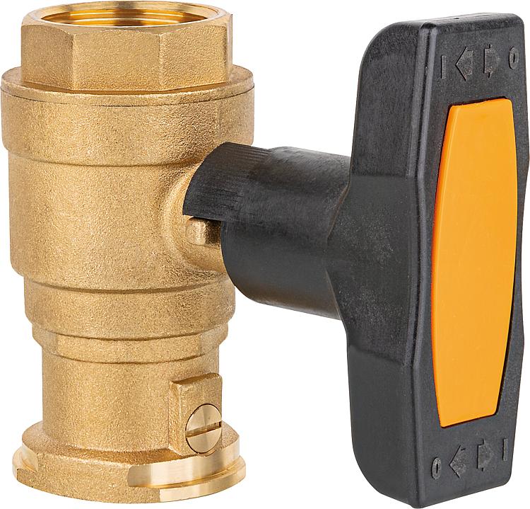 Solar Isolier T-Kugelhahn Typ F SKB, DN25 1" IG x DN25 1" Flansch, voller Durchgang