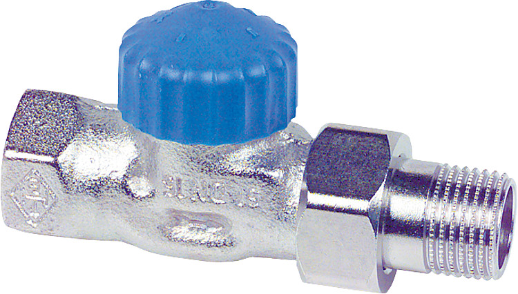 Heimeier Thermostatventil Rotguß vernickelt R 1/2" Durchgang Schwerkraft DG 2242-02.000
