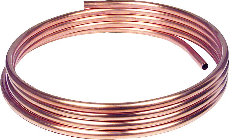 Kupfer Installationsrohr weich in Ringen a 50 m, 8 x 1,0 mm RAL/DVGW, DIN-EN 105