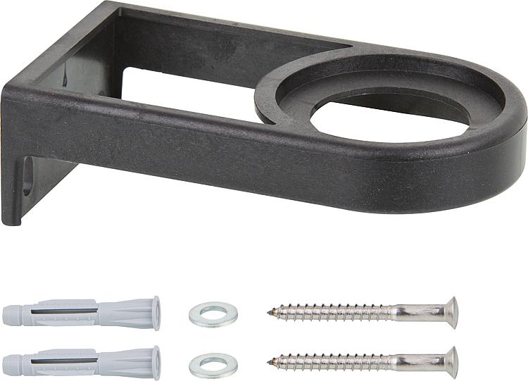 Wandhalterung für Ausgußbecken mit Schrauben und Dübel, schwarz
