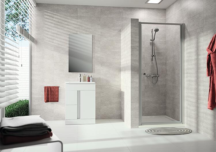Drehtür Hüppe Alpha 2 für Nische, 5mm, B:724-770mm, H:1900mm, silber matt Sicherheitsglas transparen