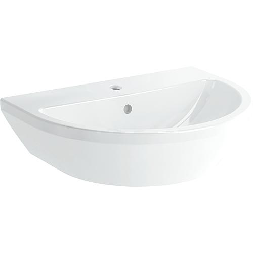 Waschtisch VitrA Integra rund 545x450mm, weiß, mit Überlauf 1 Hahnloch mittig Waschbecken