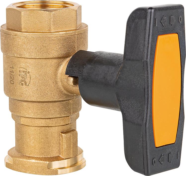 Solar Isolier T-Kugelhahn Typ F DN25 1" IG x DN25 (1") Flansch voller Durchgang