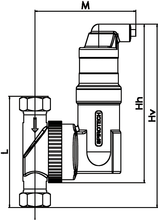 SpiroVent Luftabscheider RV2 28mm Klemmring