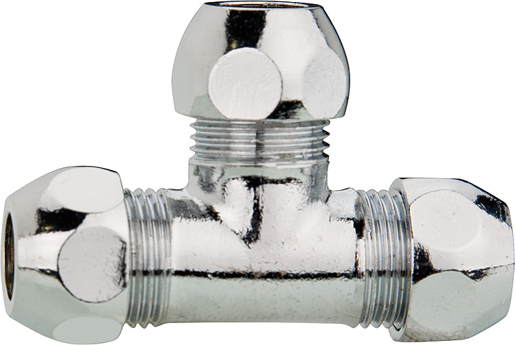 T-Verschraubung mit 3 Quetschen 12 mm
