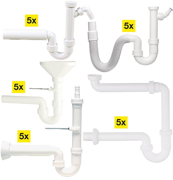 Siphon-Set Kunststoff 25-teilig