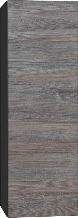 Hochschrank ELA mit Softclose Korpus schwarz smt - Front Robinie Grau, 400x1200x350mm