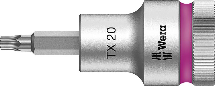Knarreneinsatz WERA 8767 C HF Torx T20 Länge 60,0mm Antrieb 12,7mm (1/2")