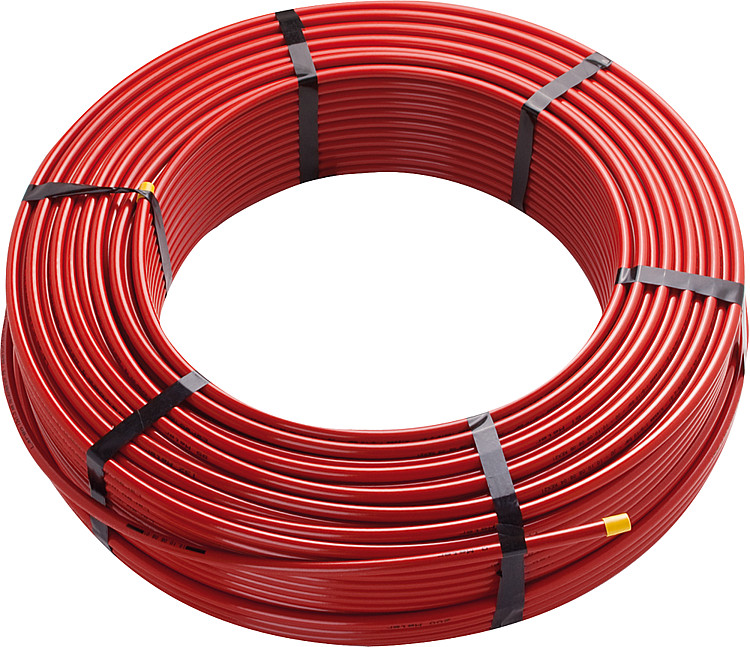 Kunststoffrohr rot aus Polybuten 12 x 1,3, Rolle 200 m