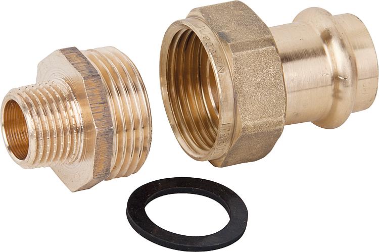 Sanpress Übergangsverschraubung Modell 2265 mit V-Contur d- 28 x R- 3/4" AG