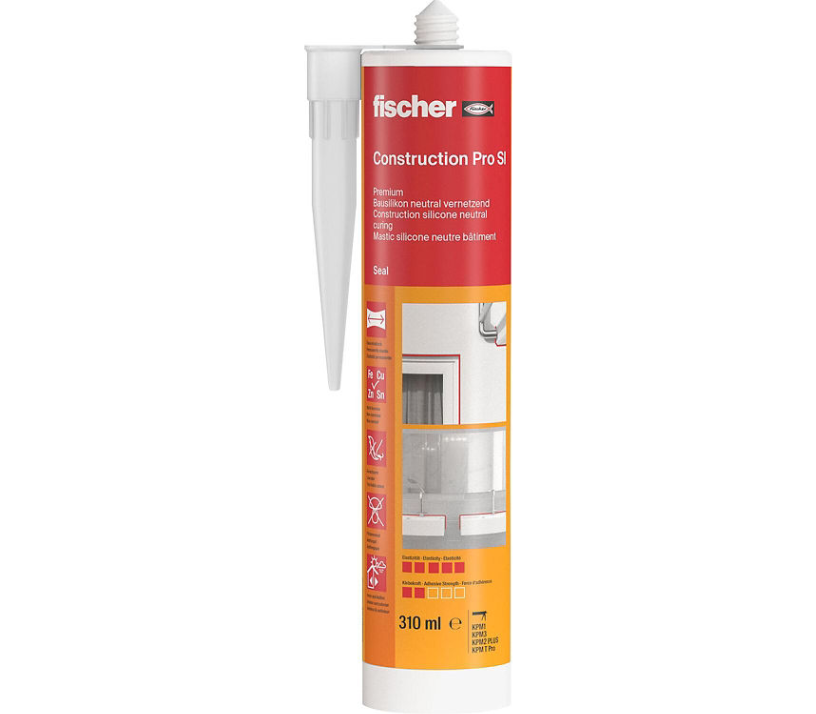 Fischer Bausilikon DBSA weiß 310 ml f. Anschlussfugen Fugen bei Fenster Spiegelkleber