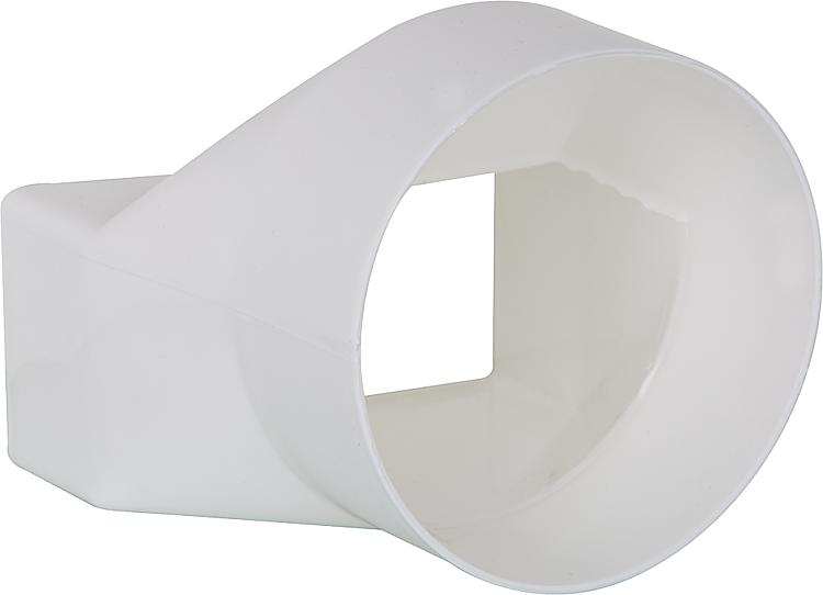 Helios Übergangsstück FLÜR 100 Ø 100 mm auf 100 x 50 mm, Kunststoff weiß