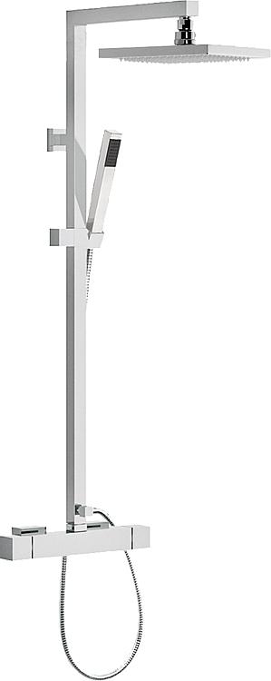 Brause-System Skyline Stabhandbrause, Kopfbrause 240x140 mm und Thermostat chrom