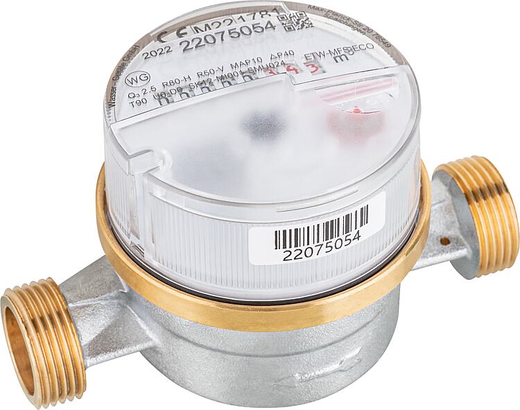 WW-Wohnungswasserzähler ETW-ECO Qn 1,5, L 80mm DN15 1/2" Inkl. Eich- + Konformitätsentgeld