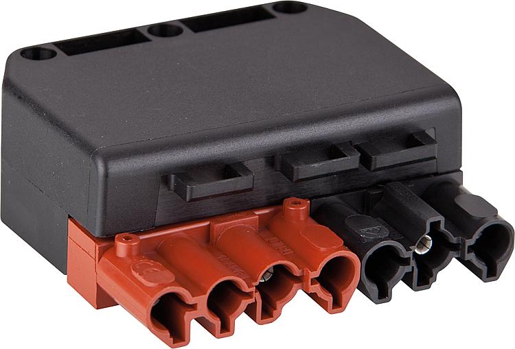 Kupplung 7 polig schwarz / braun 250/400V 16A System Wieland Brennerkupplung