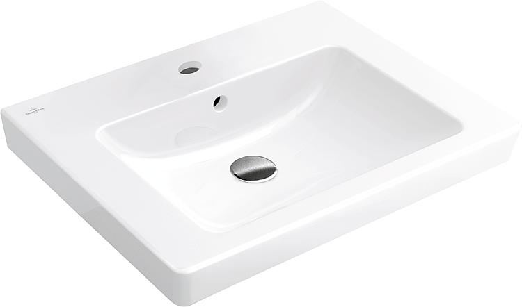 Waschtisch Subway 2.0,weiß, mit Überlauf und Hahnloch LxB 440x550mm