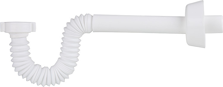 Röhrensifon flexibel 230mm 11/4" x 32mm PP/ABS Farbe: weiss