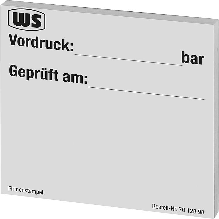 Wartungsaufkleber Prüfung Ausdehnungsgefäß 1 Block a 50 Stk. weiß
