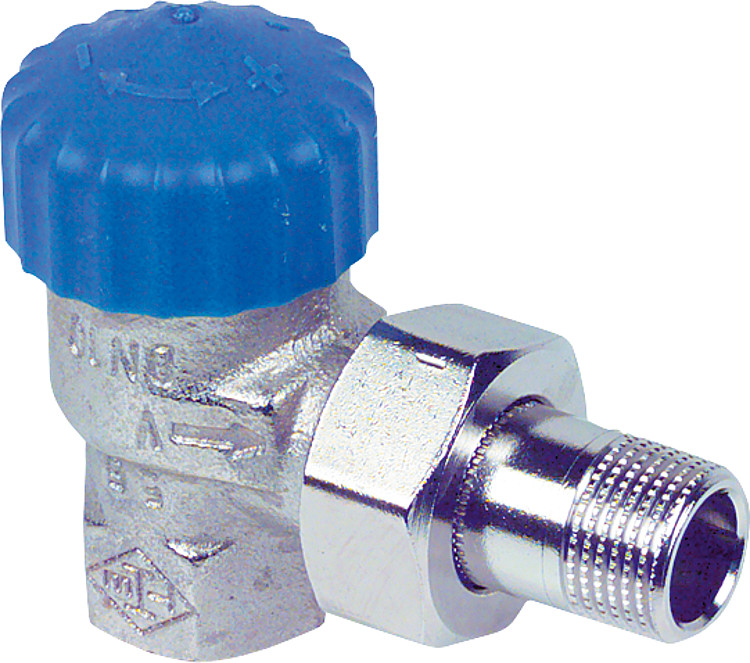 Heimeier Thermostatventil Rotguß vernickelt R 3/4Eckform Schwerkraftausf.