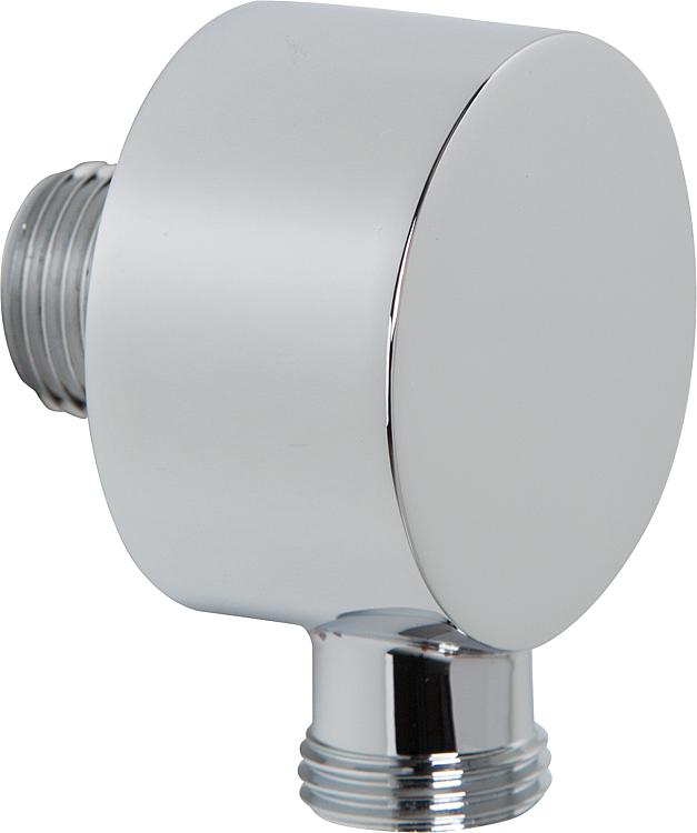 Design Wandanschlussbogen 90°  verchromt 50mm runde Ausführung Wandanschluss
