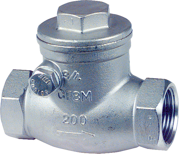 Muffenrückschlagklappe aus Edelstahl Werkstoff 1.4408 PN 14 3/4" A-690 T