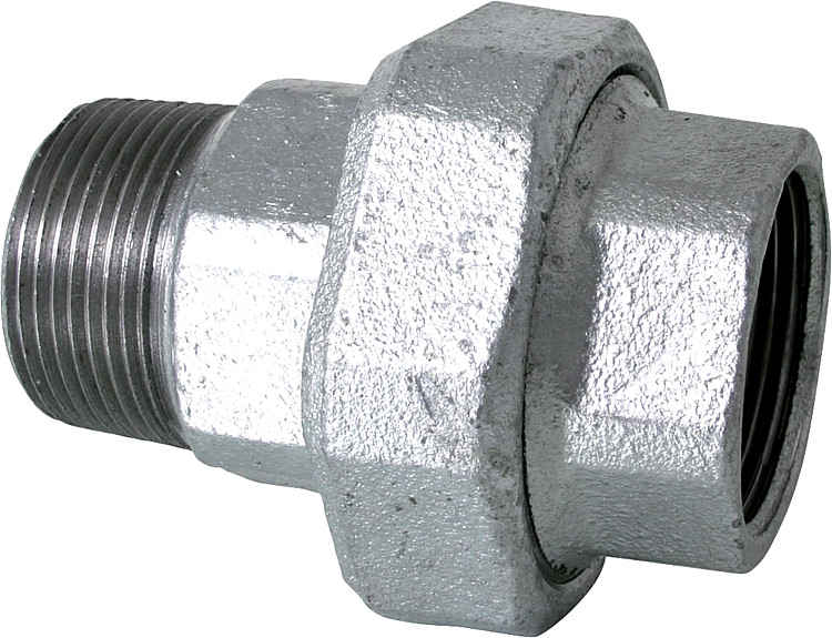 Tempergussfitting verzinkt Nr. 341 Verschraubung mit Kegeldichtung d = 1 1/4"