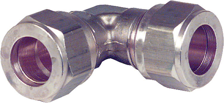 Klemmringverschraubung Messing Winkel 16x16 mm