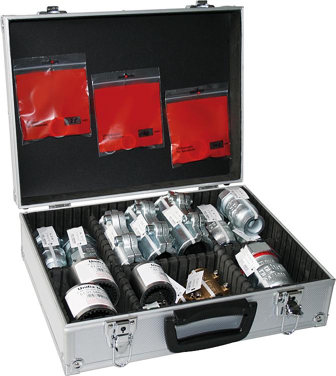 Gebo 24h Koffer versch. Rohrverbindungen, Dichtschellen und Ersatzteile 230421 Klemmverbinder
