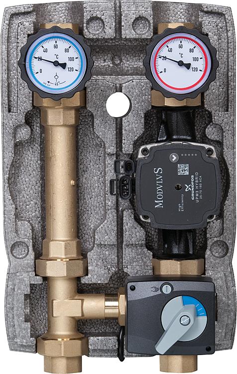 Heizkreisset Easyflow DN25 3-Wegemischer mit Stellmotor, Grundfos UPM3 Hybrid 25-70,