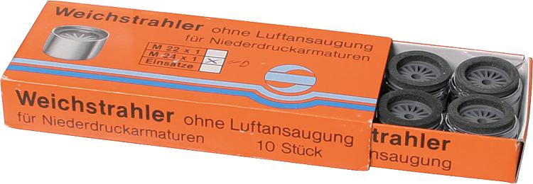 Weichstrahlregler-Niederdruck ohne Prüfz AG M24X1 mit Gummidichtung mit Zahnkranz VPE 10 Stk