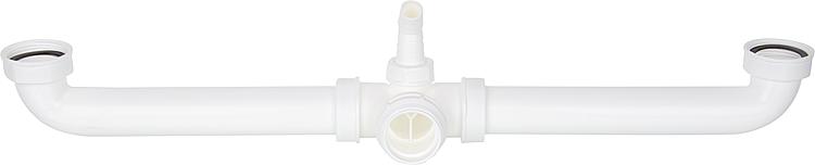 Ablaufverbinder 1 1/2" Länge(Mitte x Mitte): 580mm für Doppelspülen m. zentr. Abgang