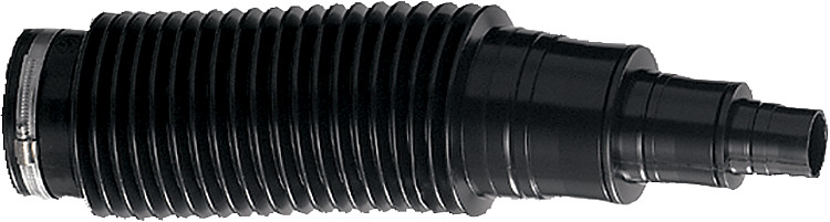 Dunstrohranschluß flexibel mit Schlauchklemme NW 50/70/100