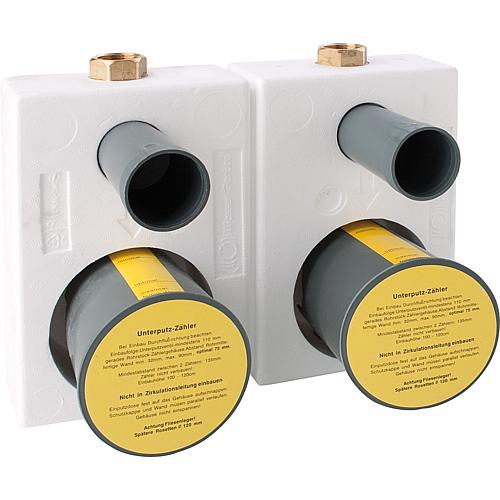 Wasser Geräte Montageblock TEC 3000 3/4'' Rotguss für Koax - Zähler