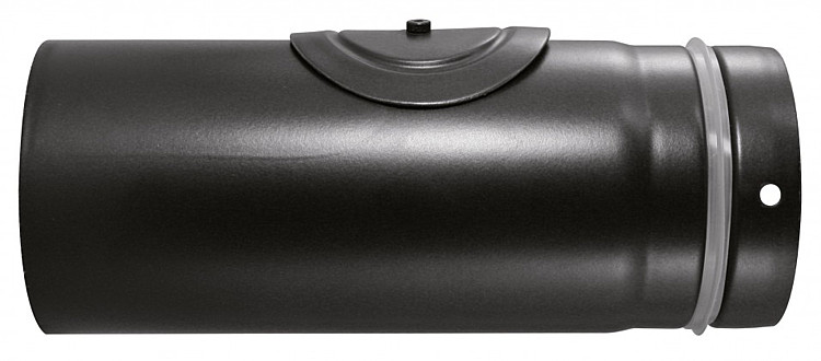 Kaminofen Zubehör Pellet-Rohr Ø 100 mm, Schwarz emailliert L = 250 mm mit Revisionsöffnung