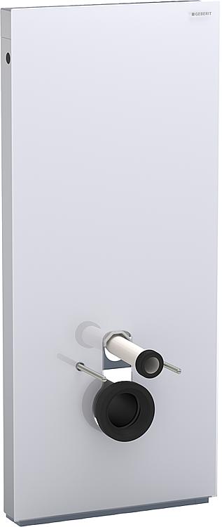 Sanitärmodul Geberit Monolith für Wand-WC 114cm,Glas weiss, Seitenverkl.alu gebü