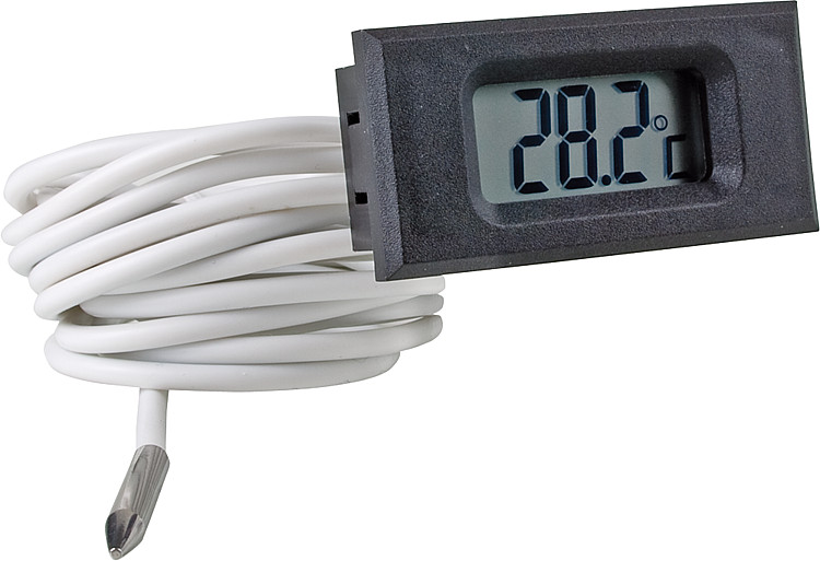 Fernthermometer -40 - 110°C mit 3,0 m Fühlerkabel und Digitalanzeige