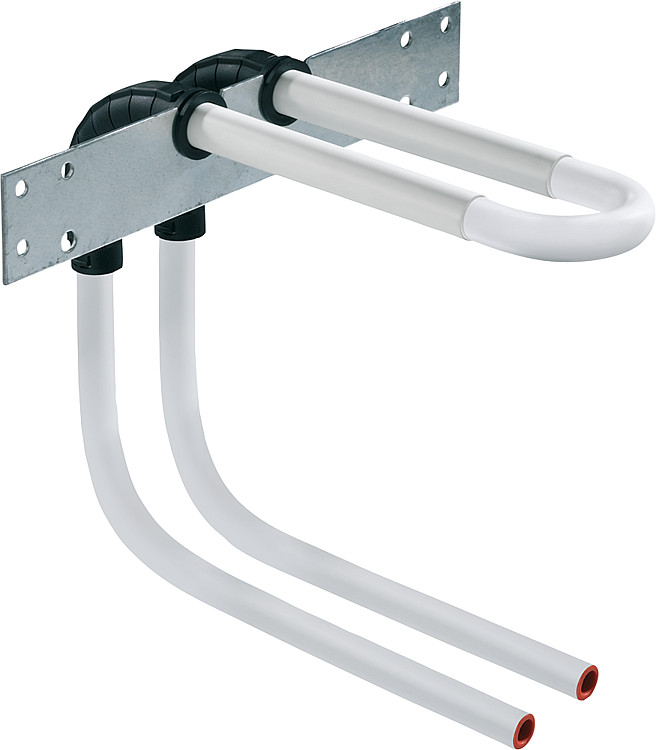 Wandanbindung mit Rohrbogeneinheit aus Kupfer-Rohr 15x1,0mm,Höhe 280mm in U-Form ohne Isolierung