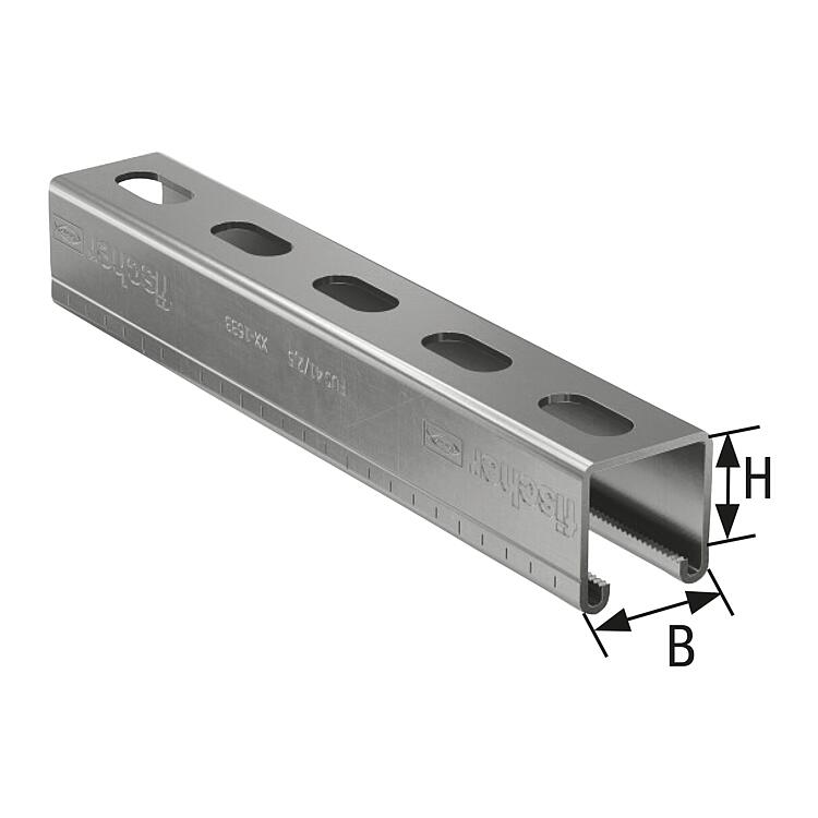 Montageschiene FUS 41/2,0 Länge 2 mtr. Edelstahl A2 Fischer