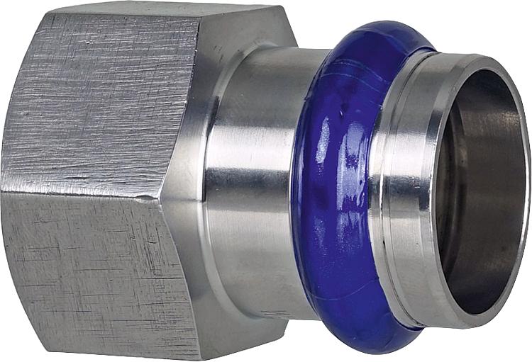 Edelstahl Pressfitting V-Kontur Übergangsmuffe mit IG 54mm x DN 50 (2")