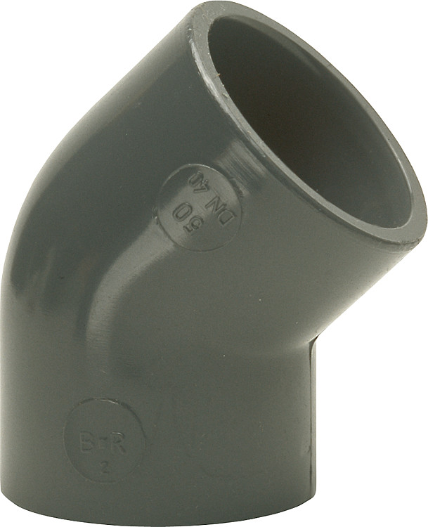 PVC-U -PVC-U - Klebefitting Winkel 45°, 25 mm, beidseitig Klebemuffe Klebefitting Winkel 45 , 25 mm,