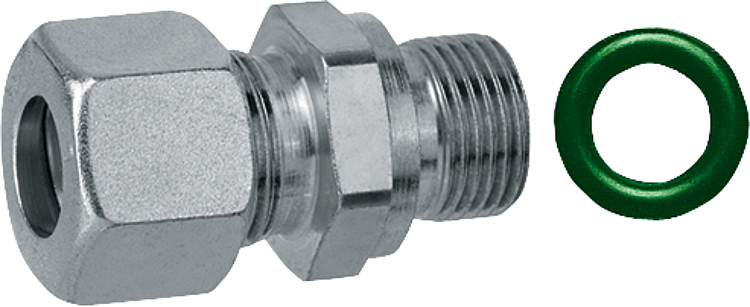 Edelstahl Einschraubverschraubung G 3/8" zyl. x 8 mm inkl. Spezialdichtung