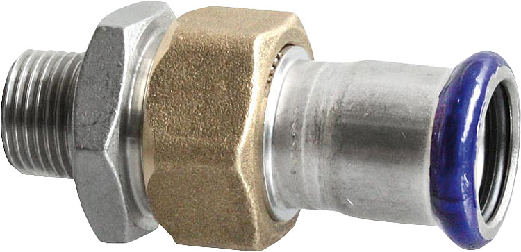 Edelstahl Pressfitting Durchgangsverschraubung, (i/AG), 54 mm x 2