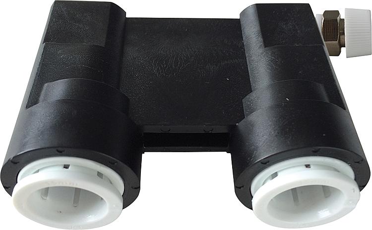 Abdrück-Brücke m.Entlüftungsv. Stichm.50mm,15mm,CU,C-/Edelstahl, u.Kunststoffrohre
