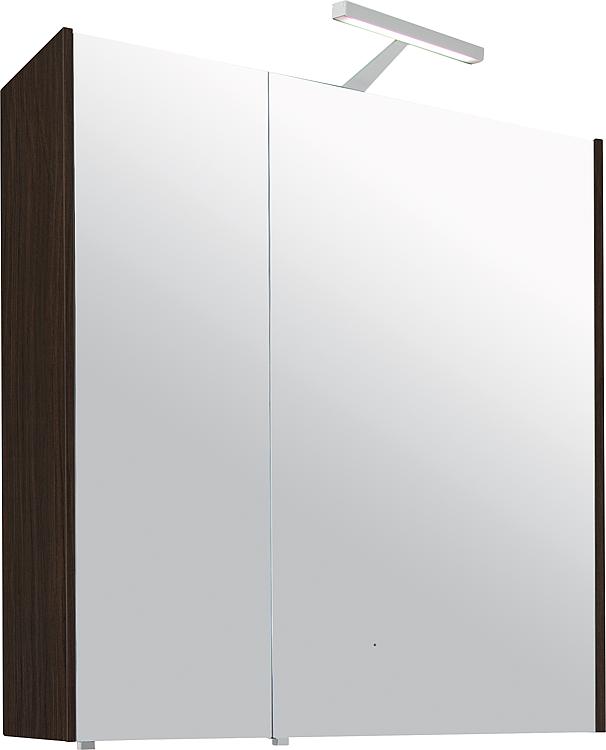Spiegelschrank mit Beleuchtung Eiche Biber, 2 Türen 700x750x188mm